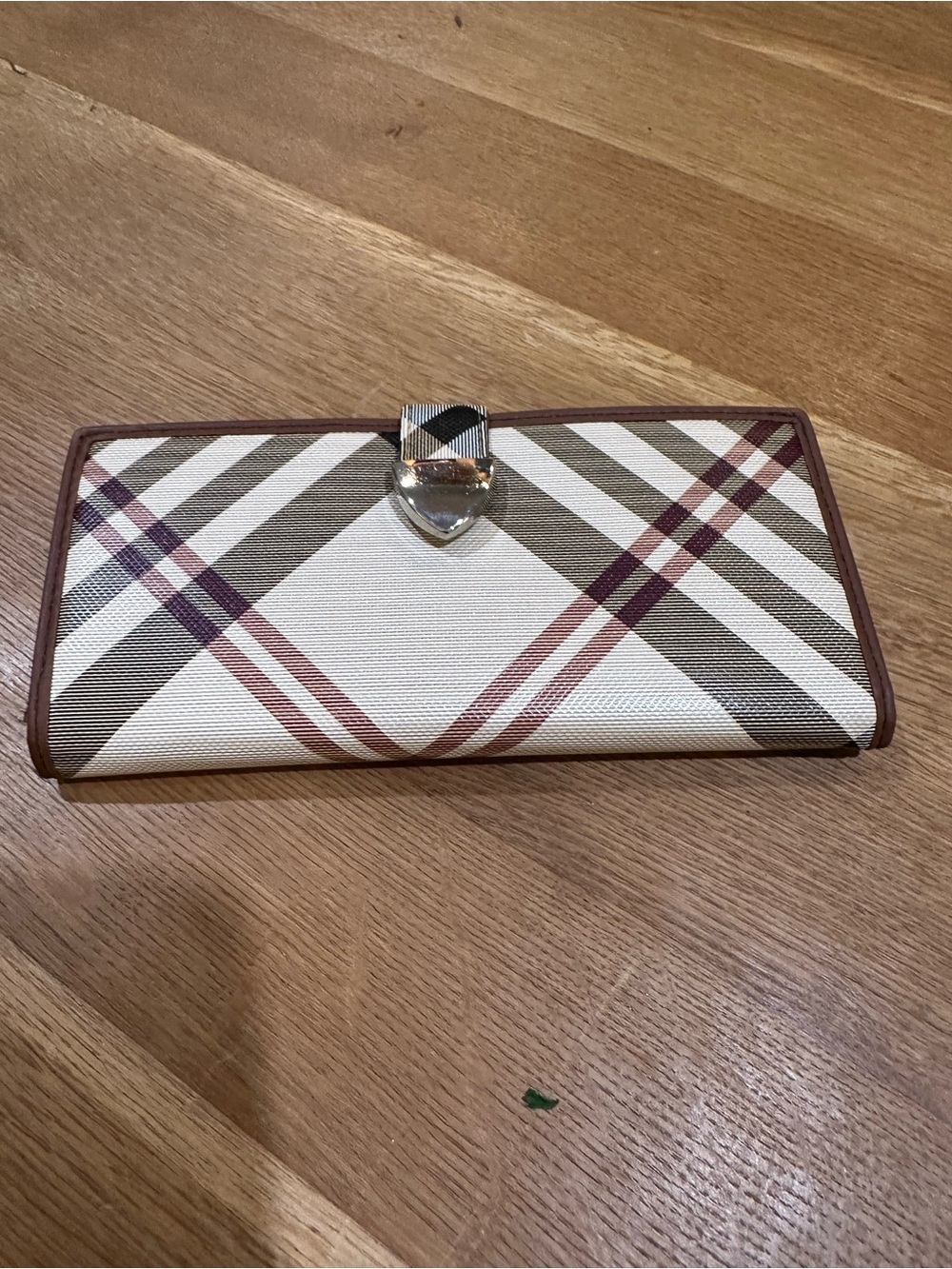 Classic Plaid Bifold Wallet - Cream and Brown